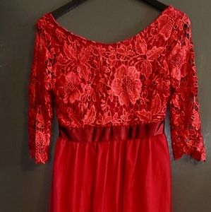 Modest Red Gown- (Sz Med)
